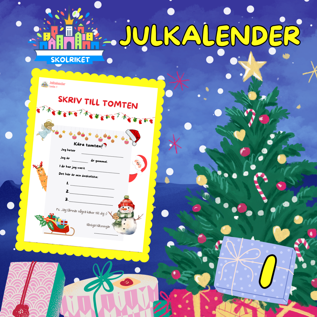 SkolRikets Digitala Julkalender 2024: Pedagogiska Aktivitetsblad för Skolan | Lucka 1
