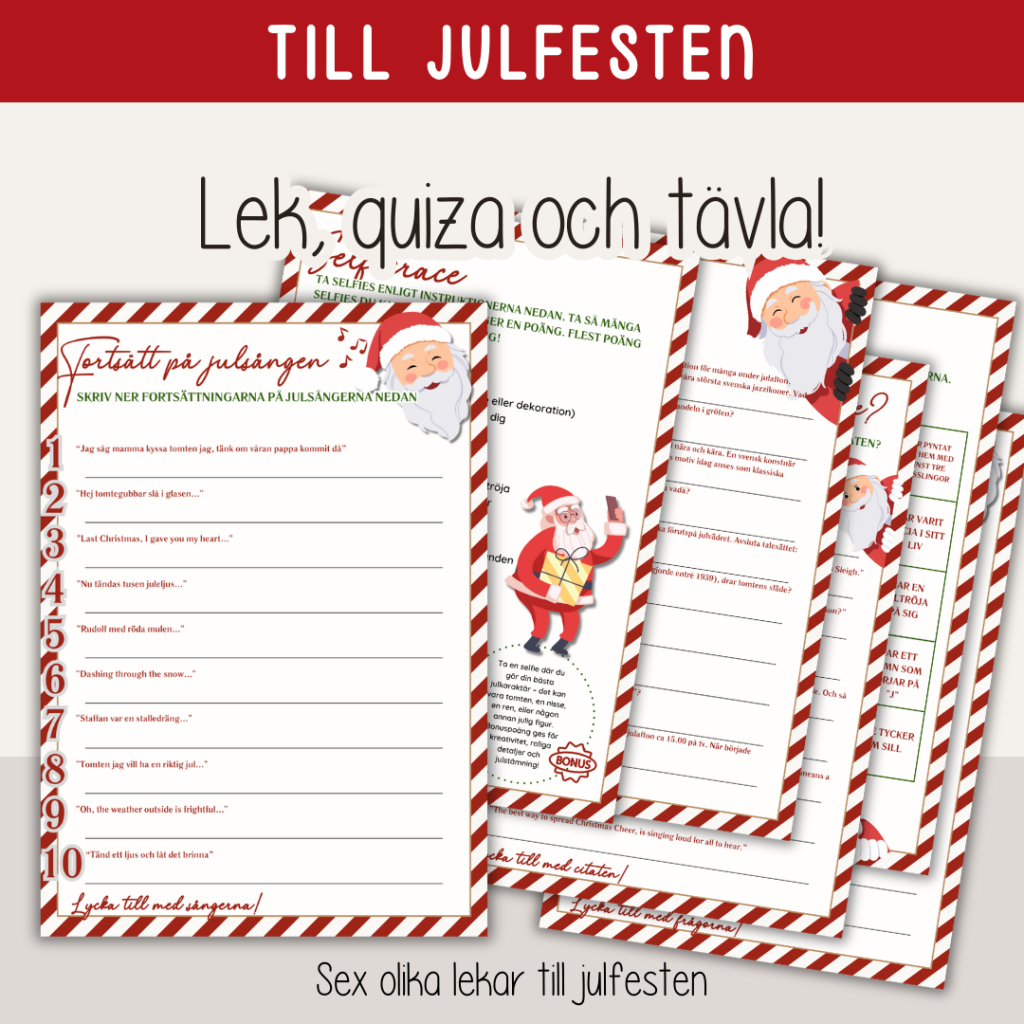 Jul – Festliga lekar och tävlingar till julens alla sammankomster