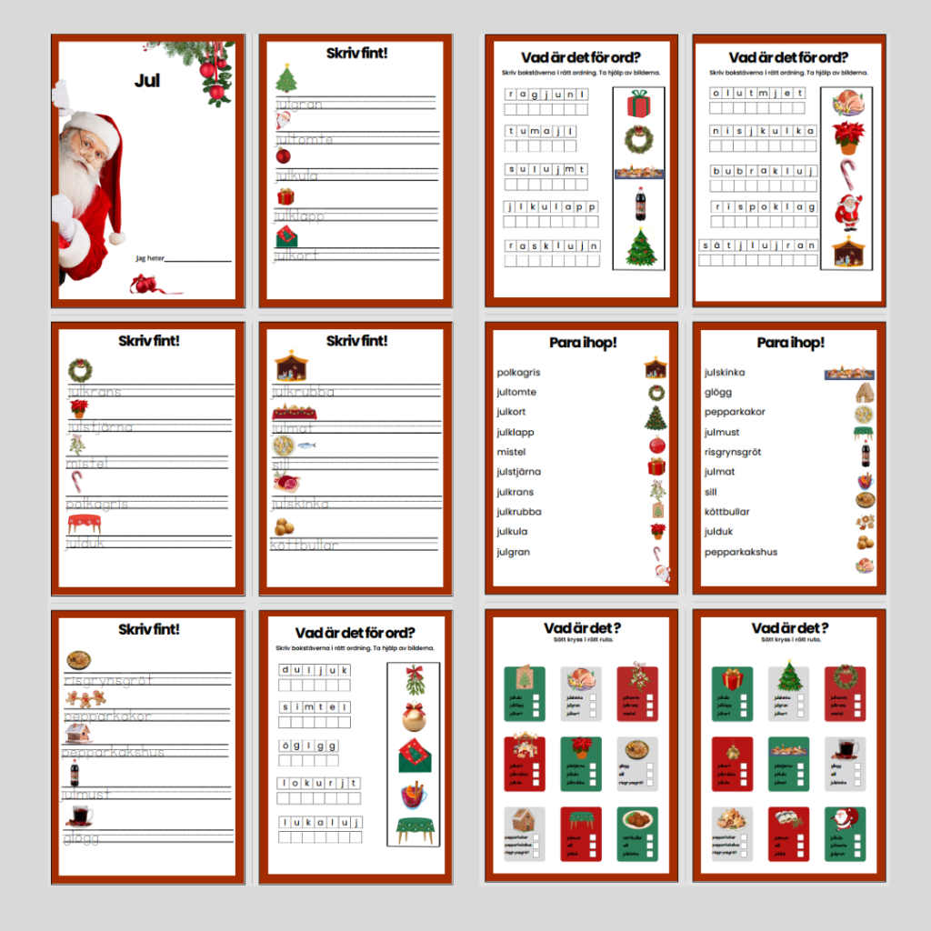 Jul. Läs-och skrivträning.