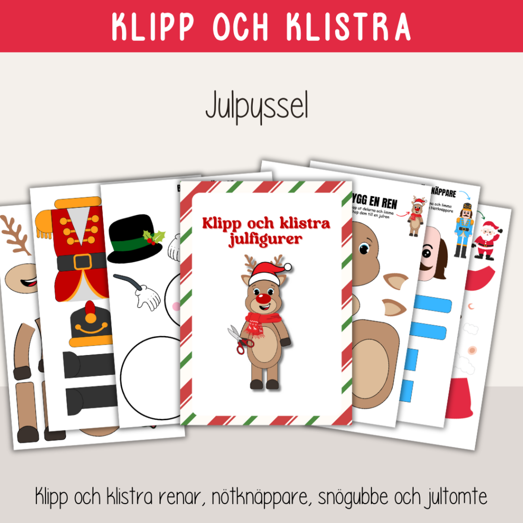 Jul- Klipp och klistra julfigurer