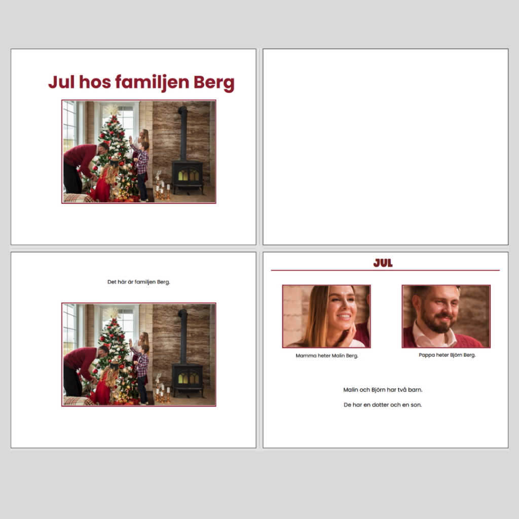 Jul hos familjen Berg. Läsförståelse