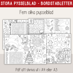 Jul – Stora pysselblad – Bordstabletter – A3 - bild 1