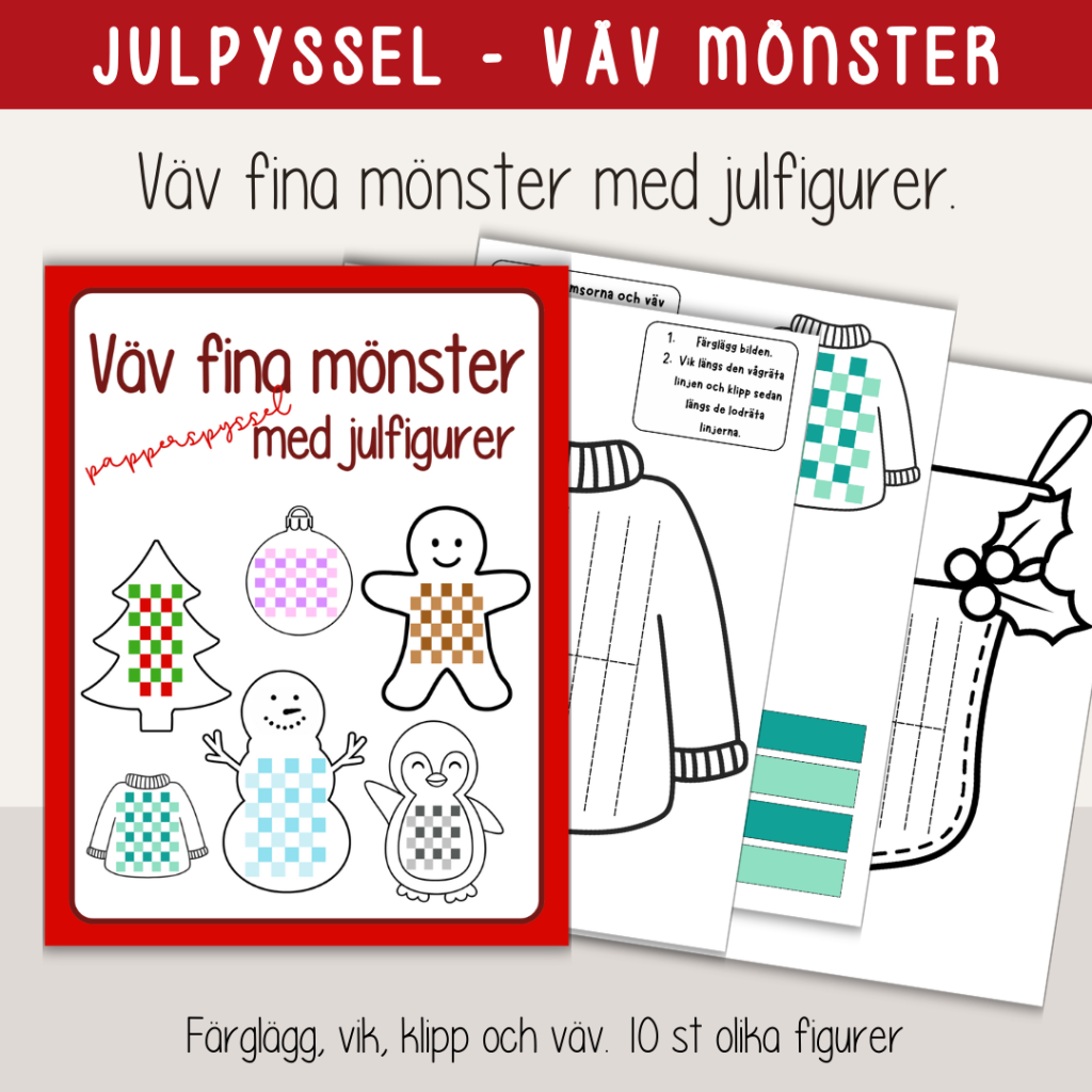Jul – Papperspyssel – Väv fina mönster med julfigurer