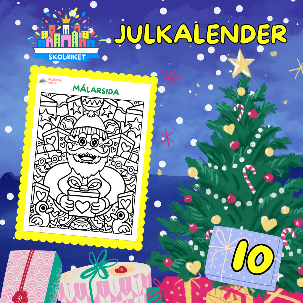 SkolRikets Digitala Julkalender 2024: Pedagogiska Aktivitetsblad för Skolan | Lucka 10