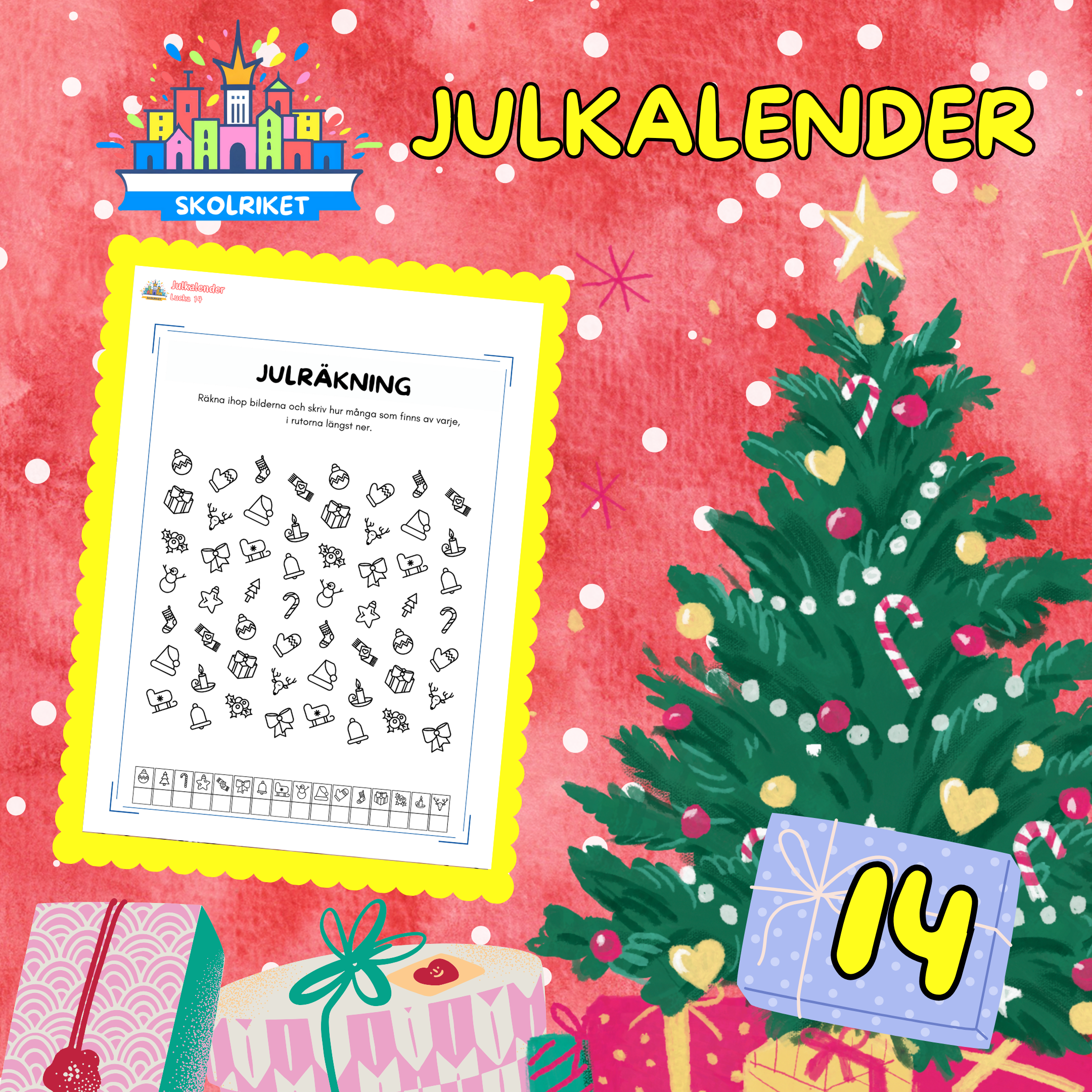 SkolRikets Digitala Julkalender 2024: Pedagogiska Aktivitetsblad för Skolan | Lucka 14