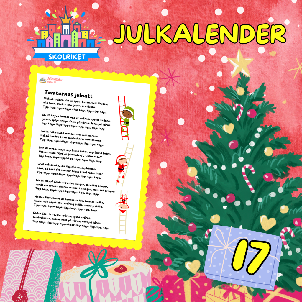 SkolRikets Digitala Julkalender 2024: Pedagogiska Aktivitetsblad för Skolan | Lucka 17