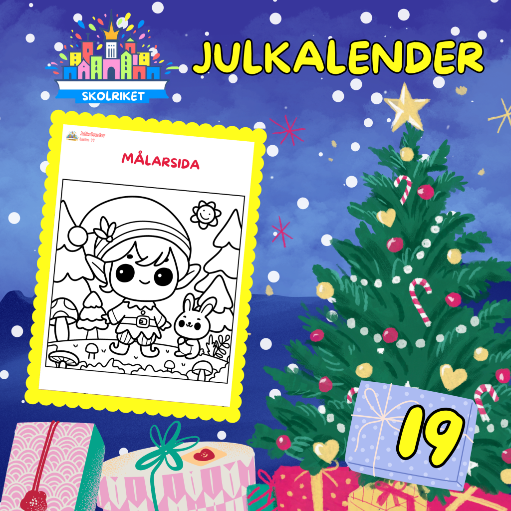 SkolRikets Digitala Julkalender 2024: Pedagogiska Aktivitetsblad för Skolan | Lucka 19