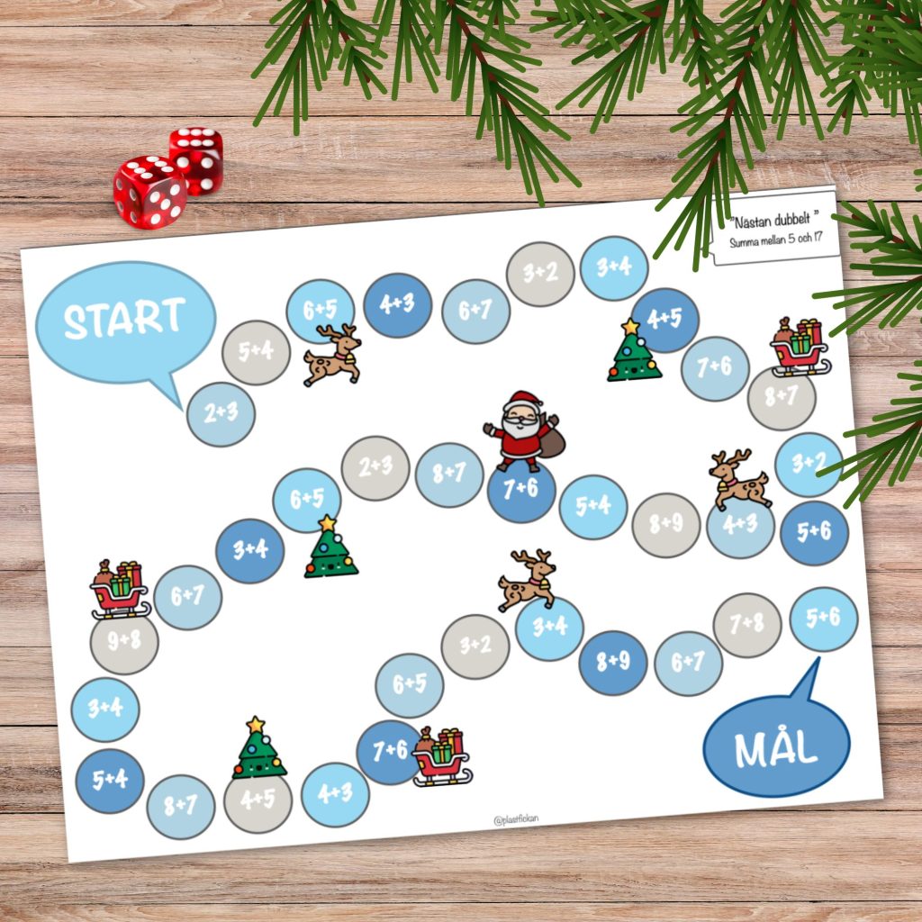 Mattespel – jul – ”nästan dubblor / tvillingar”