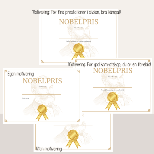Alfred Nobel - Diplom Nobelpriset