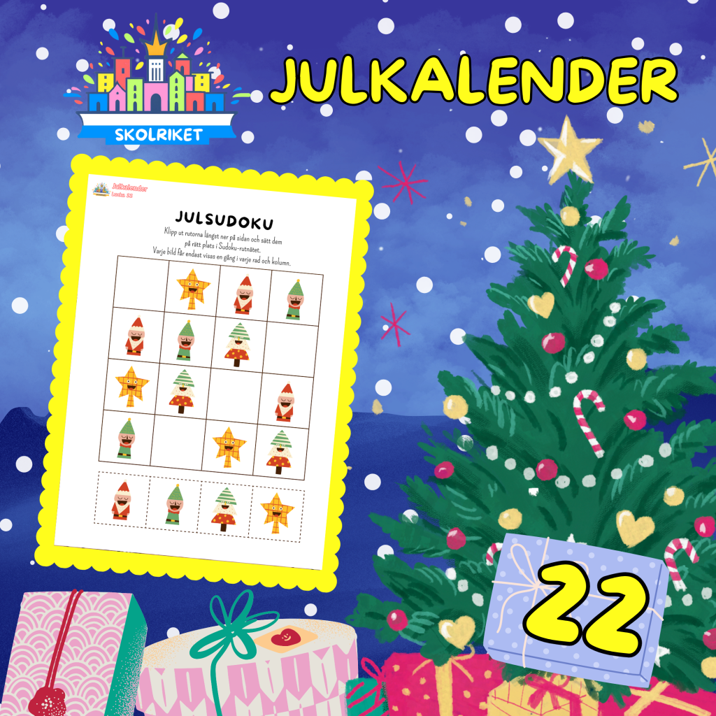 SkolRikets Digitala Julkalender 2024: Pedagogiska Aktivitetsblad för Skolan | Lucka 22