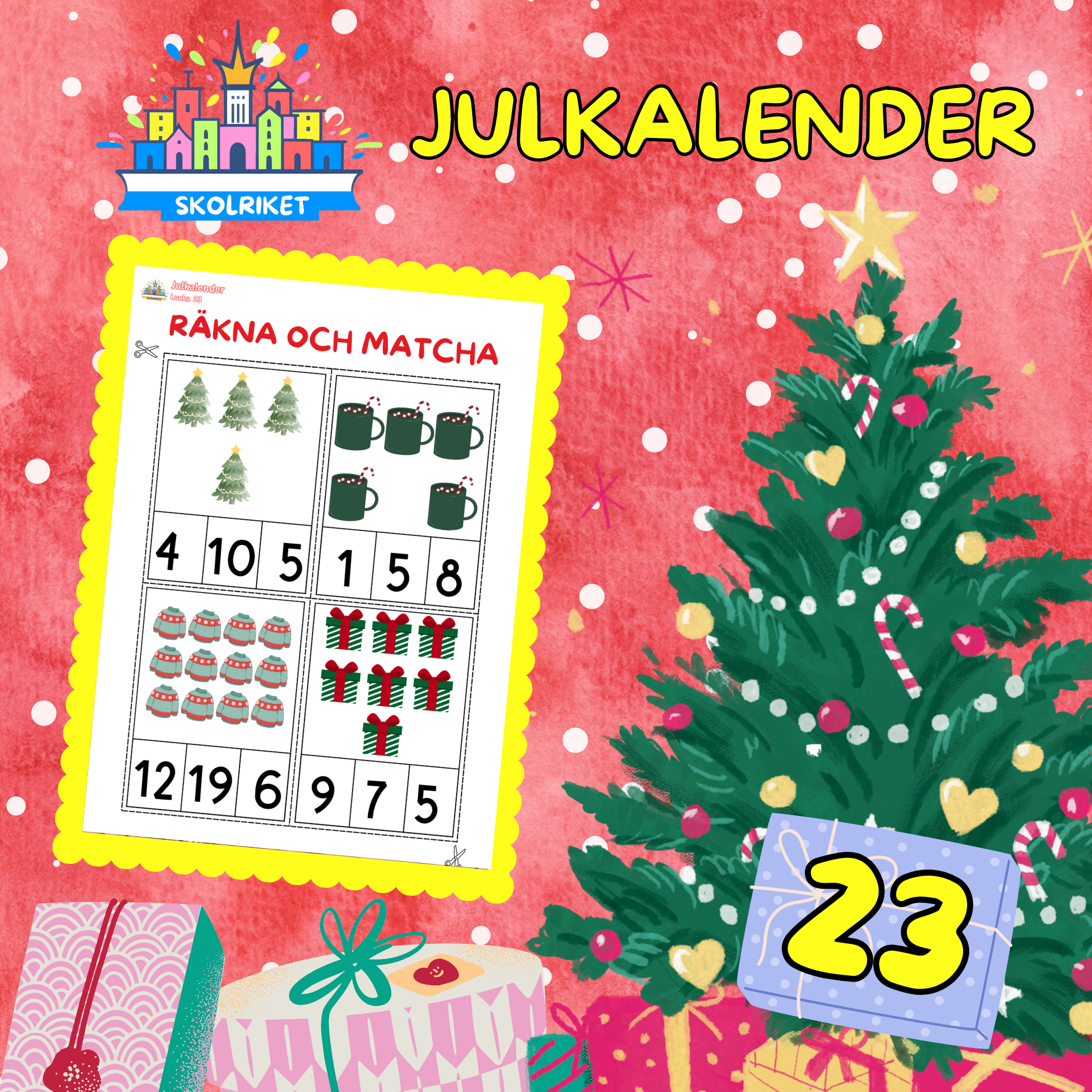 SkolRikets Digitala Julkalender 2024: Pedagogiska Aktivitetsblad för Skolan | Lucka 23