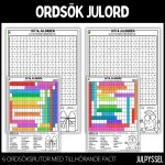 Ordsök julord med färgläggningsbild – 6 stycken - bild 2