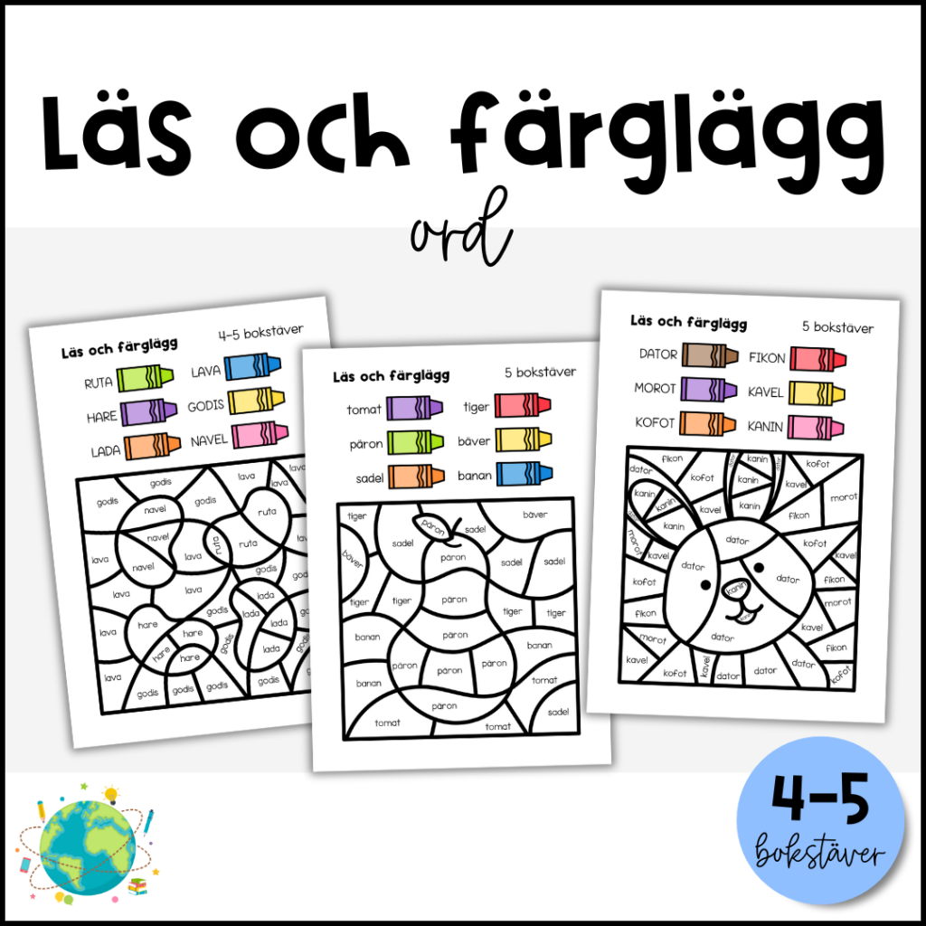 Läs och färglägg – Ord 3