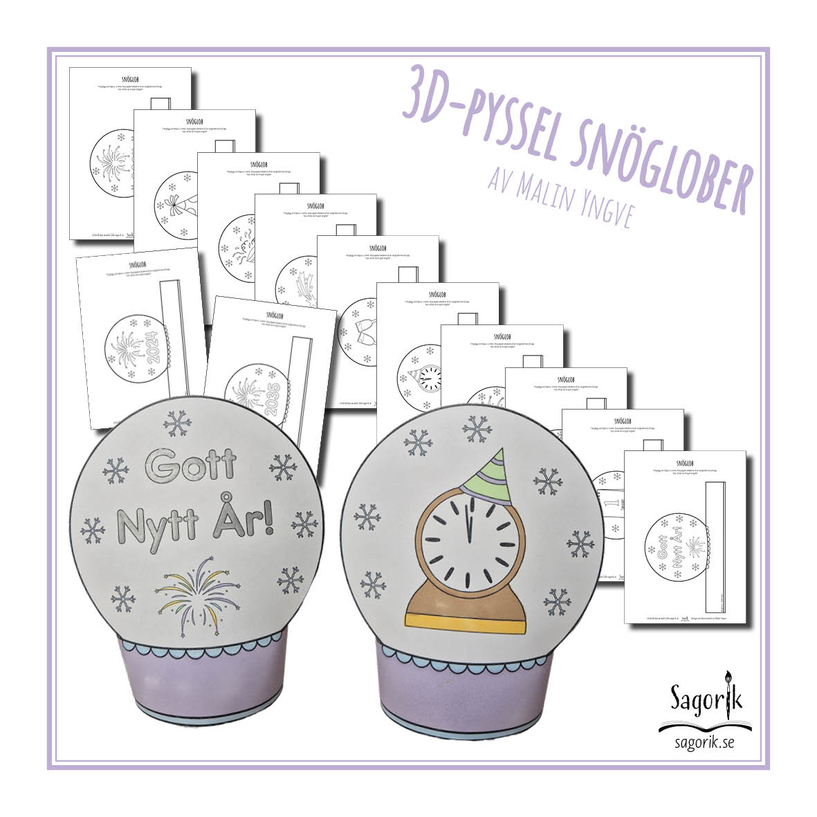 3D-pyssel Snöglober nyårsmotiv