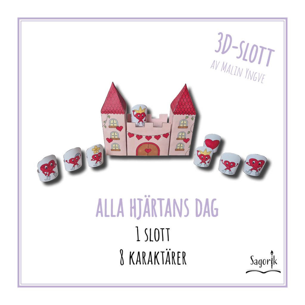 3D-pyssel Alla hjärtans dag-slott