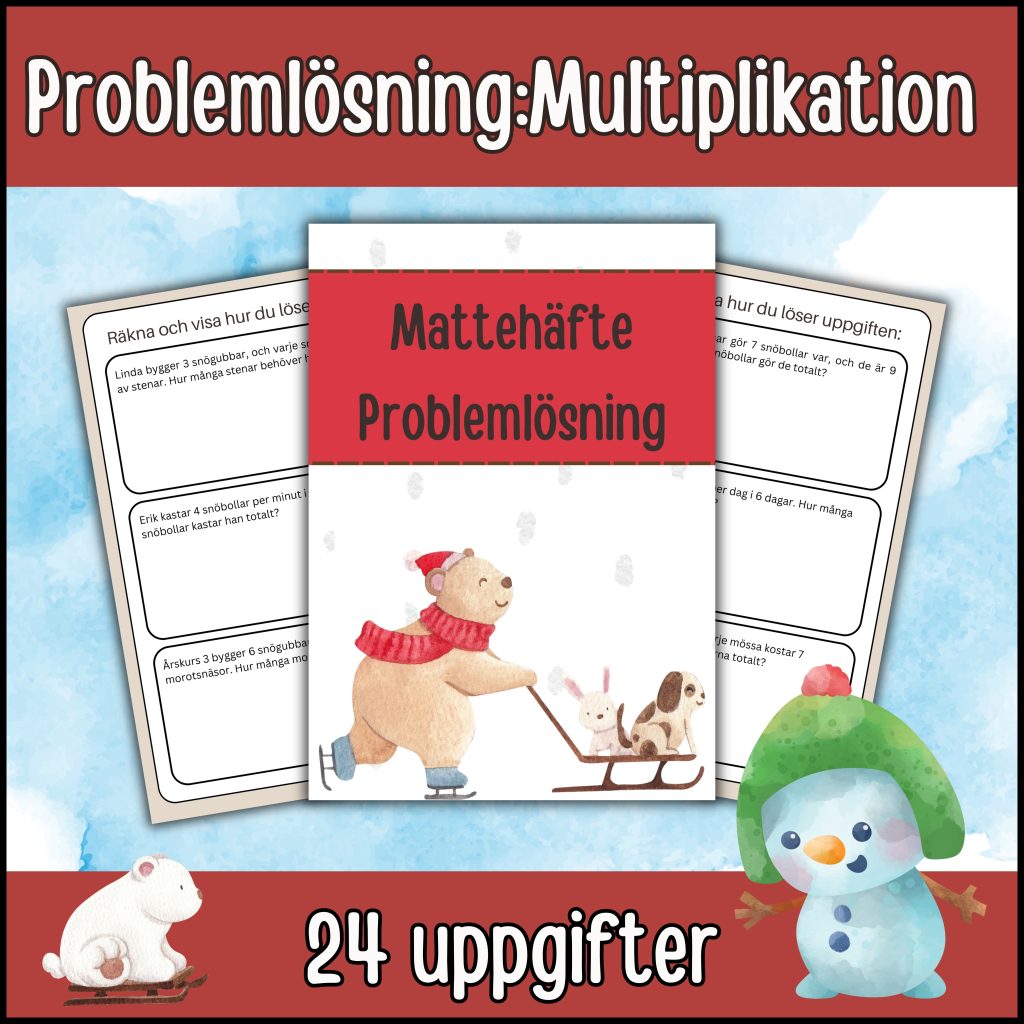 Mattehäfte Problemlösning multiplikation (vintertema)