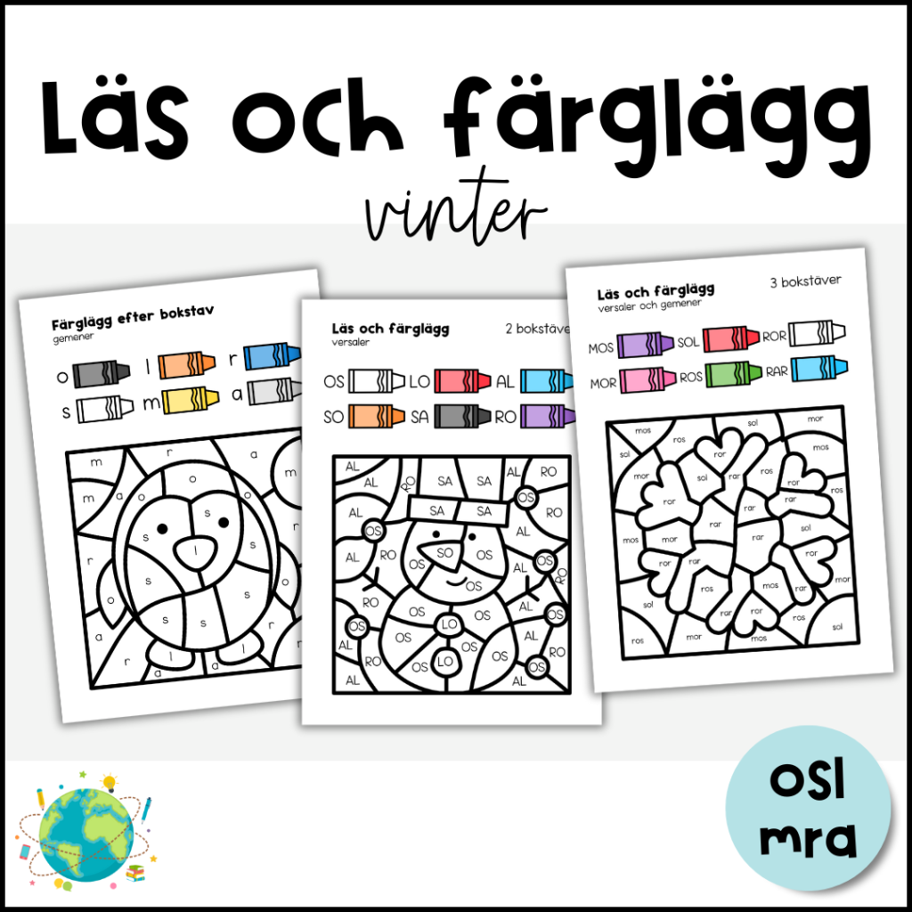 Färglägg efter bokstav – Vinter