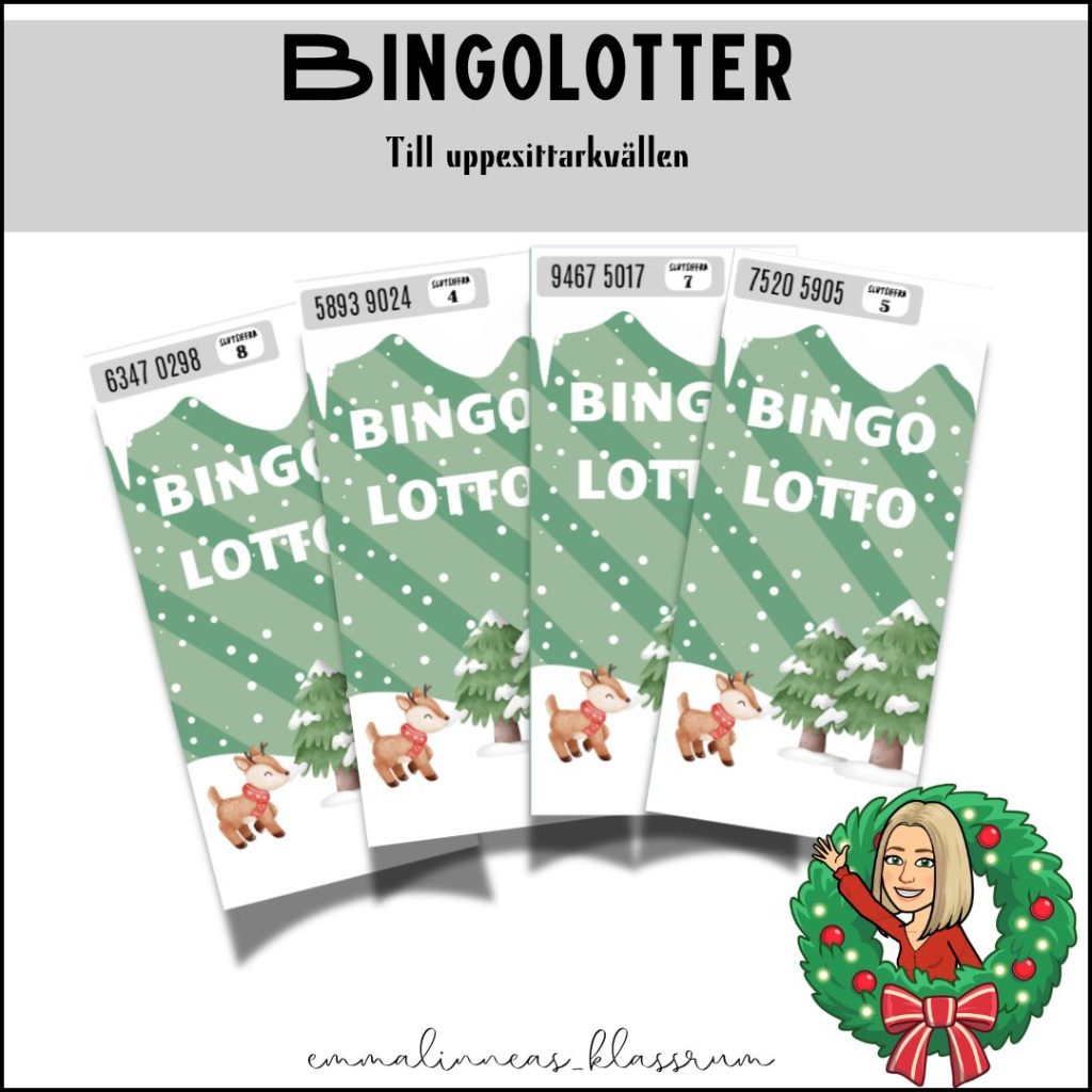 Bingolotter till uppesittarkvällen