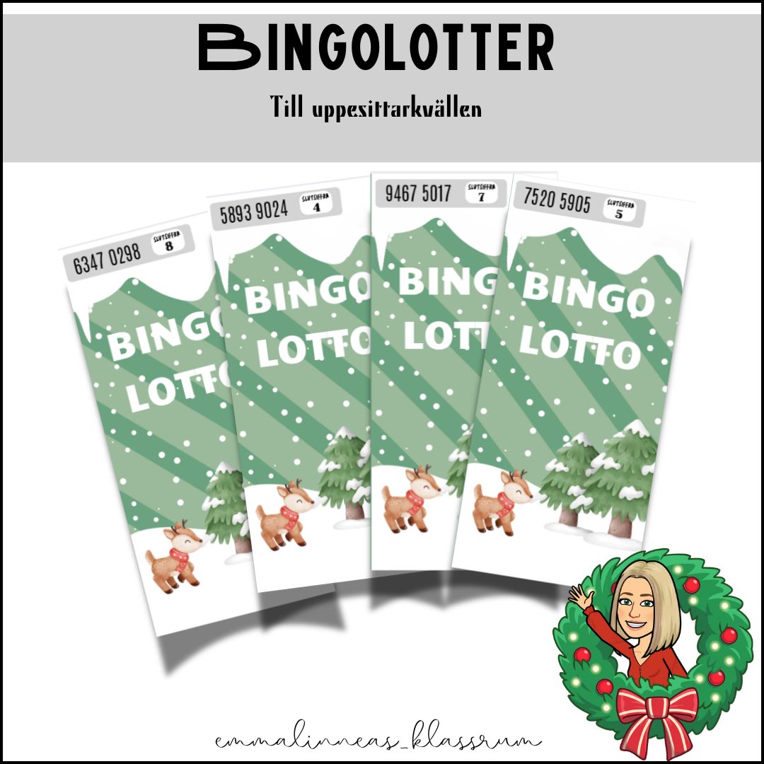 Bingolotter till uppesittarkvällen