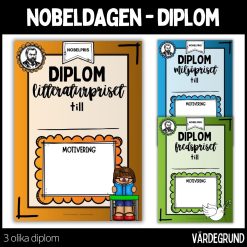 Diplom – 3 olika diplom / - nobeldagen