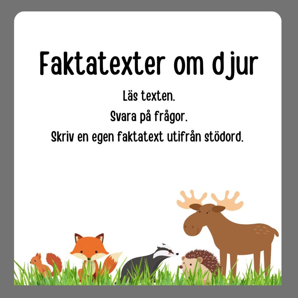 Faktatext och läsförståelse (djur)
