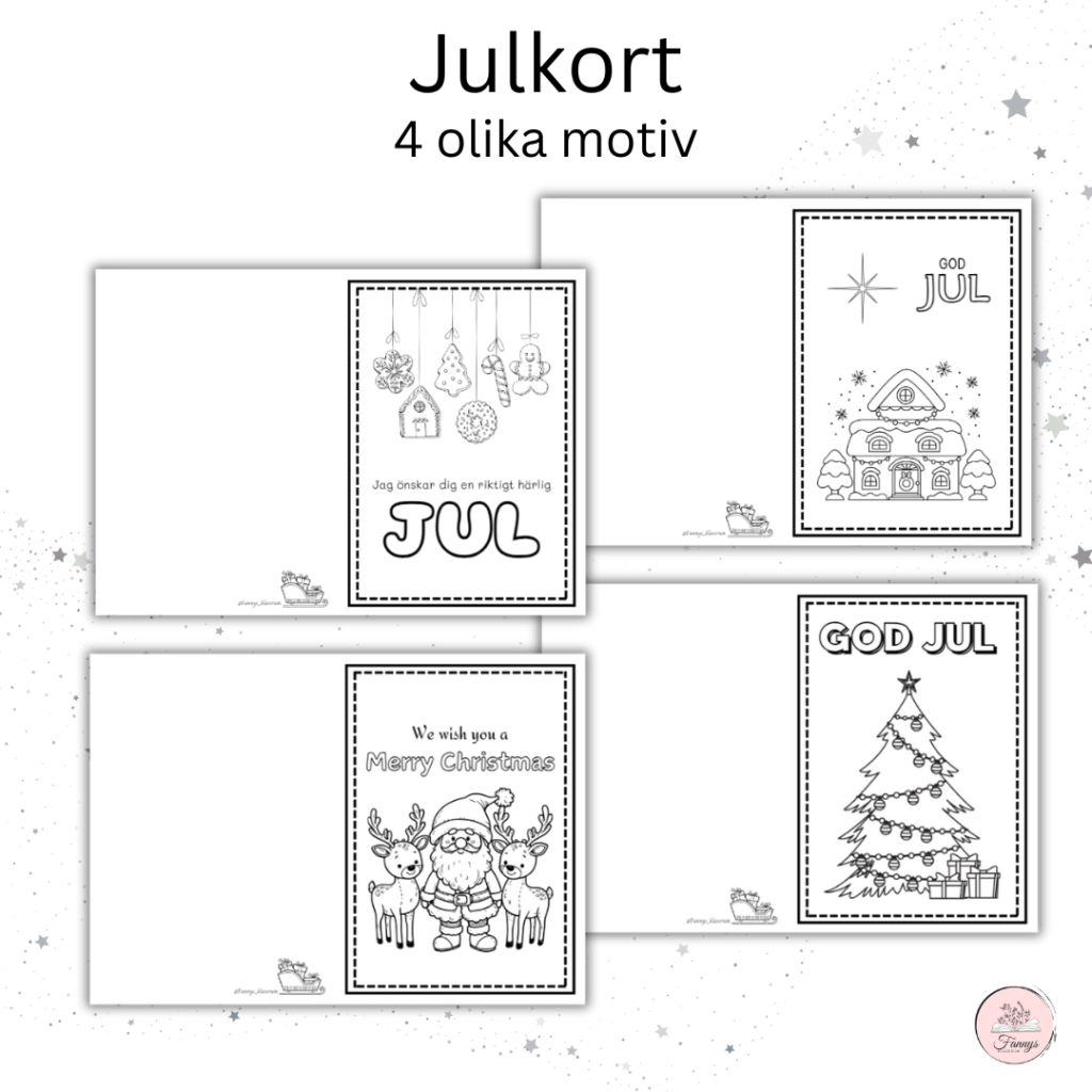 Julkort att färglägga