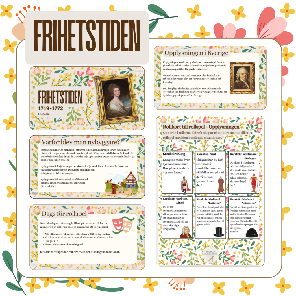 Arbetsområde: Frihetstiden