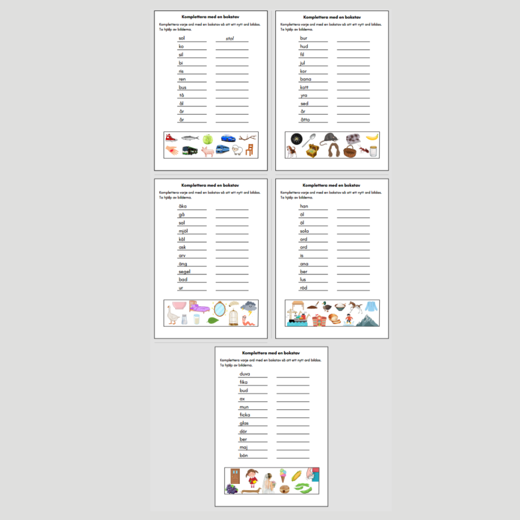 Komplettera med en bokstav