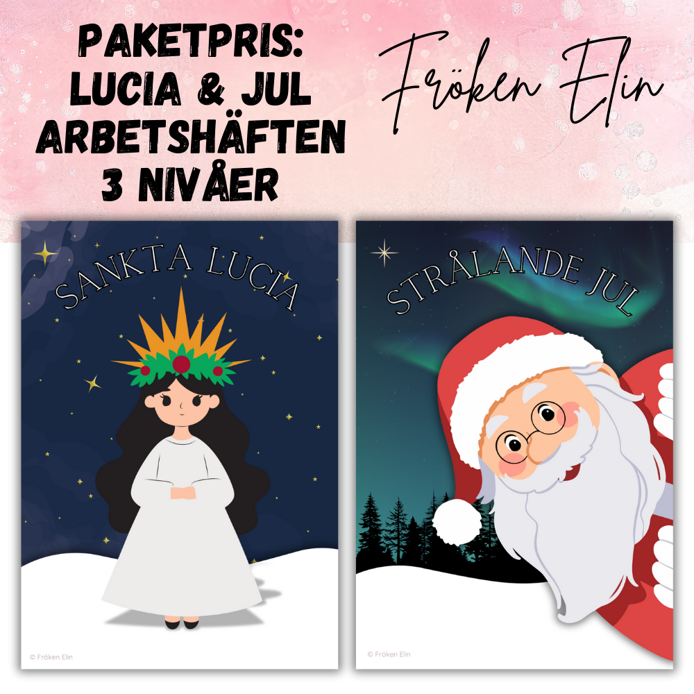 Paketpris! Lucia & Jul - arbetshÀften i tre nivÄer
