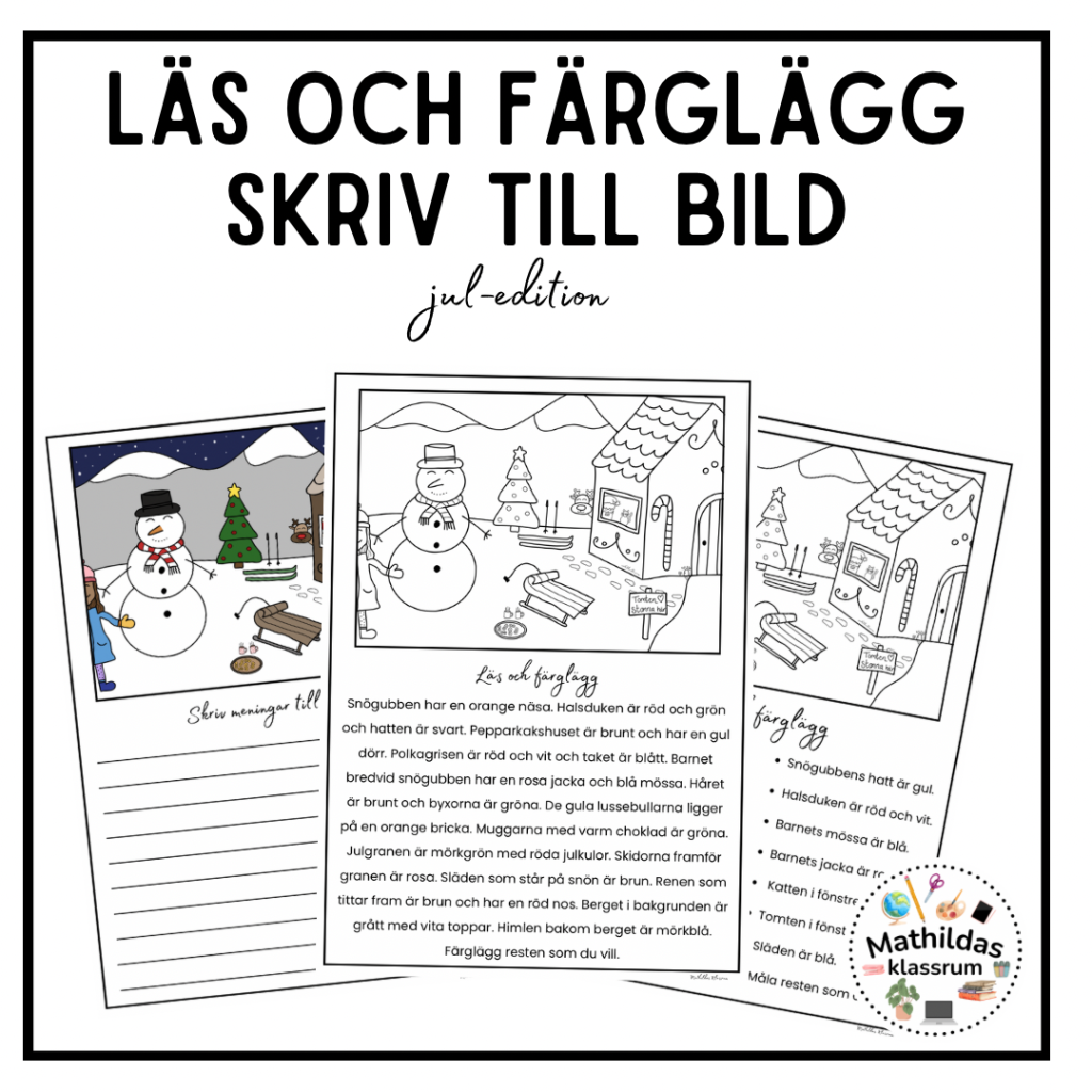 Skriv till bild och läs och färglägg