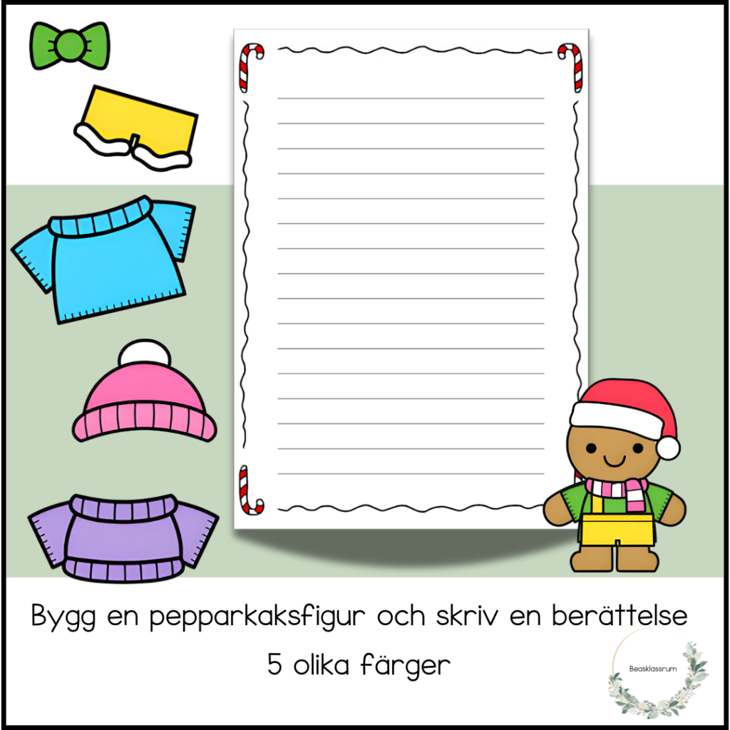 Bygg en pepparkaksfigur och skriv julberättelse
