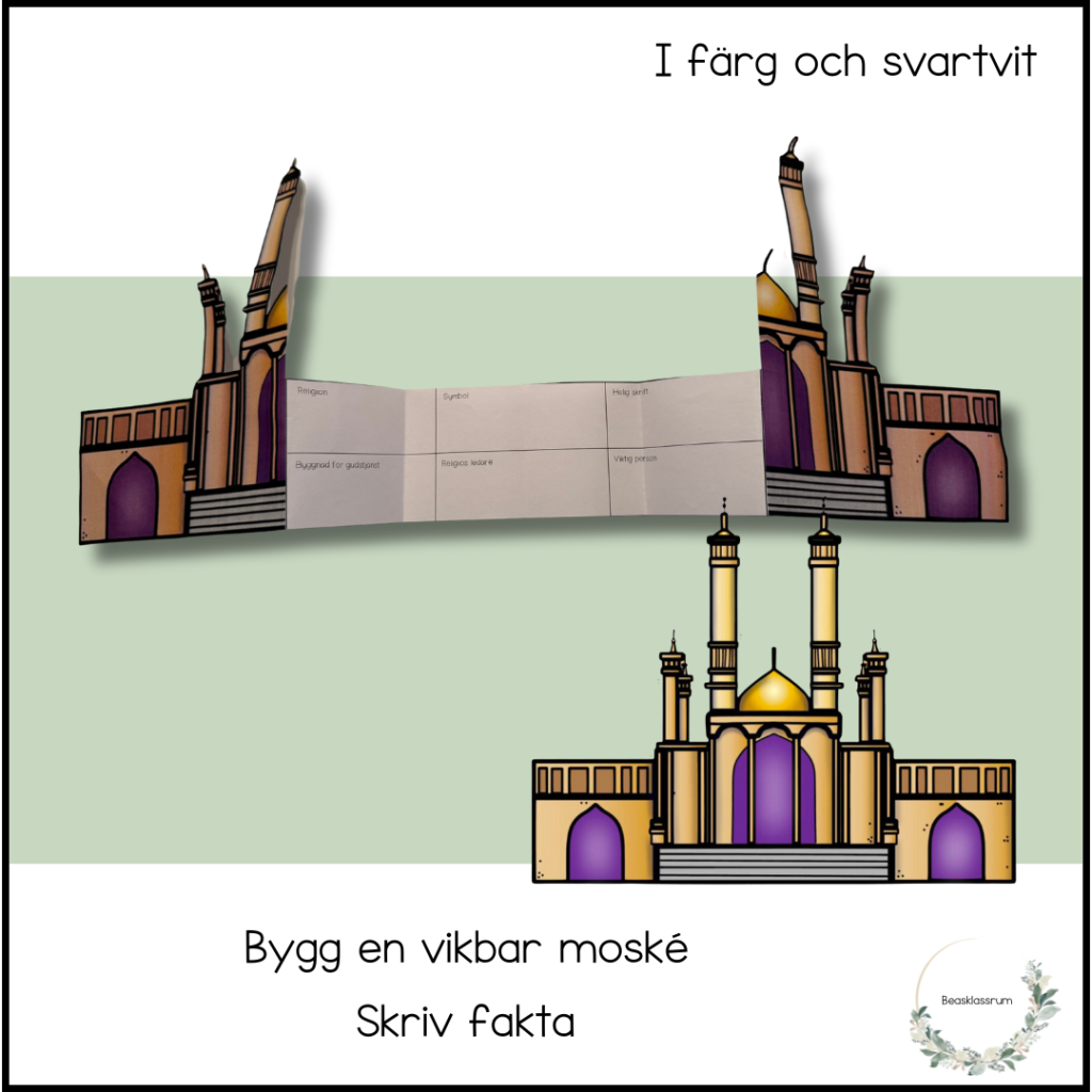 Bygg en vikbar moské – fyll i fakta