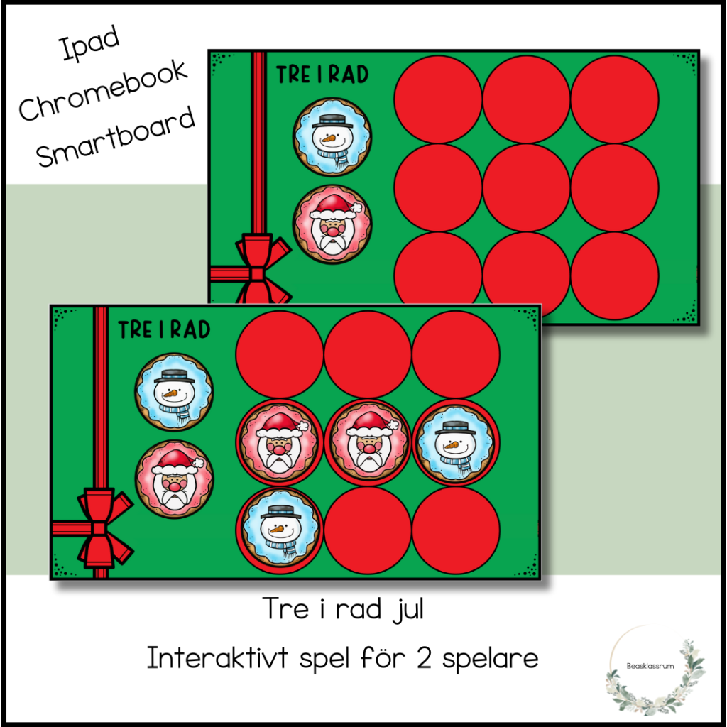 Tre i rad jul – interaktivt spel