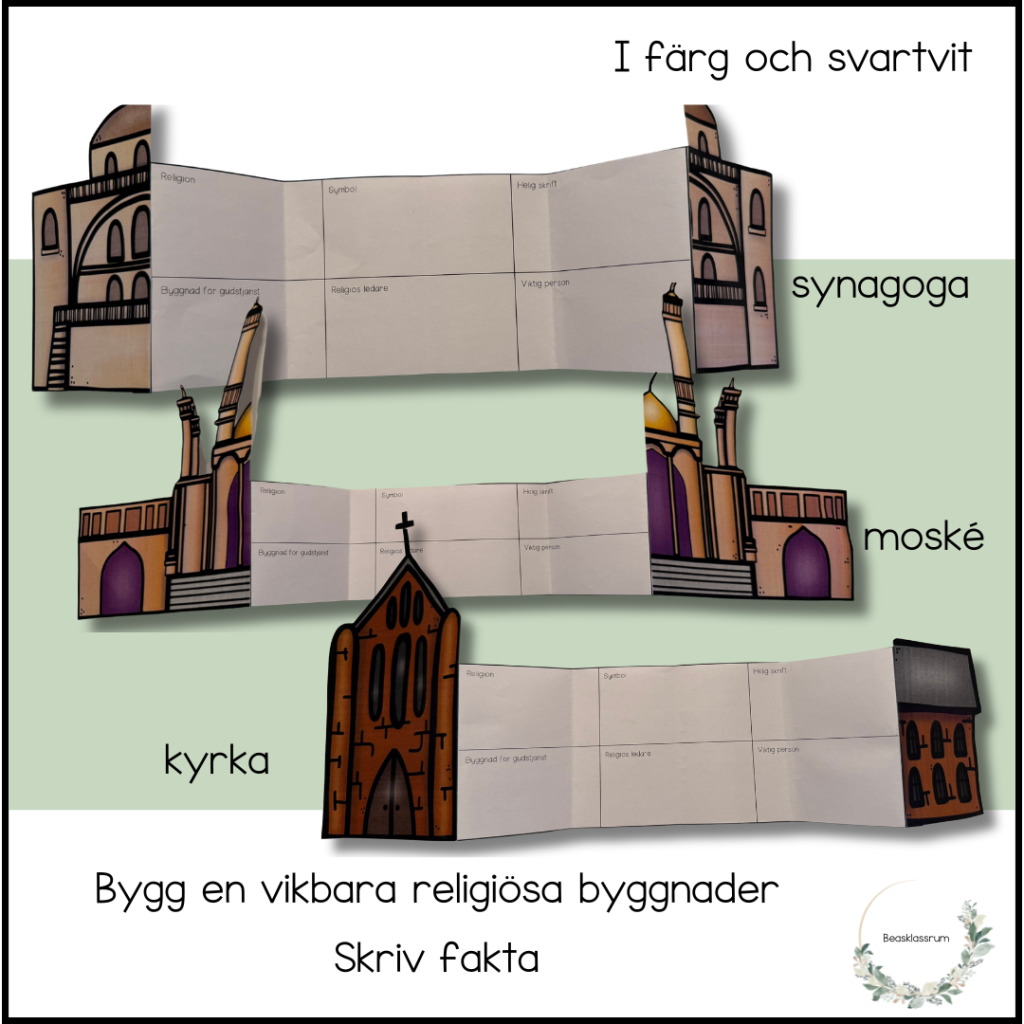 Bygg en vikbar religiös byggnad – fyll i fakta