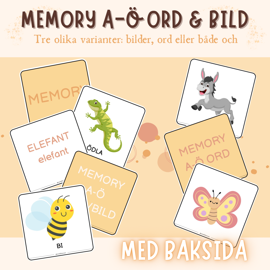 Memory alfabetet – ord och bilder