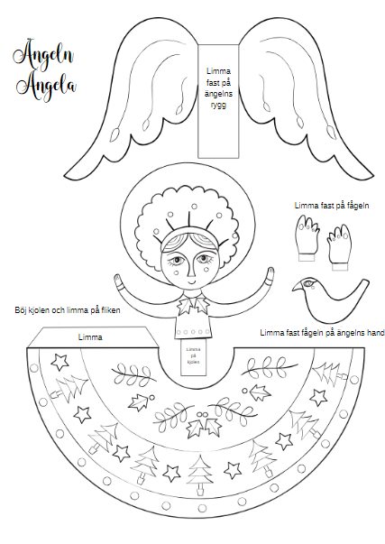 Julpyssel pappersänglar 3st
