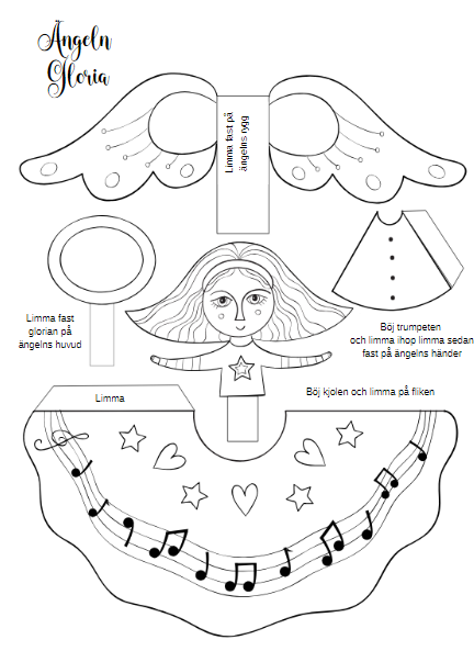 Julpyssel pappersänglar 3st