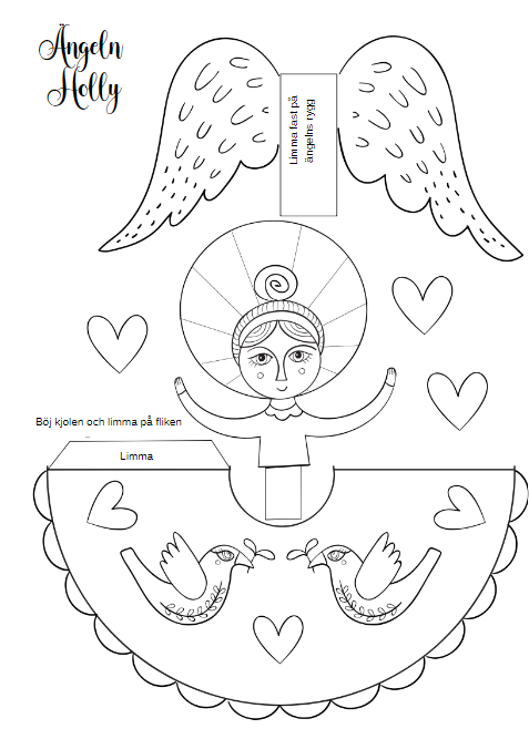 Julpyssel pappersänglar 3st