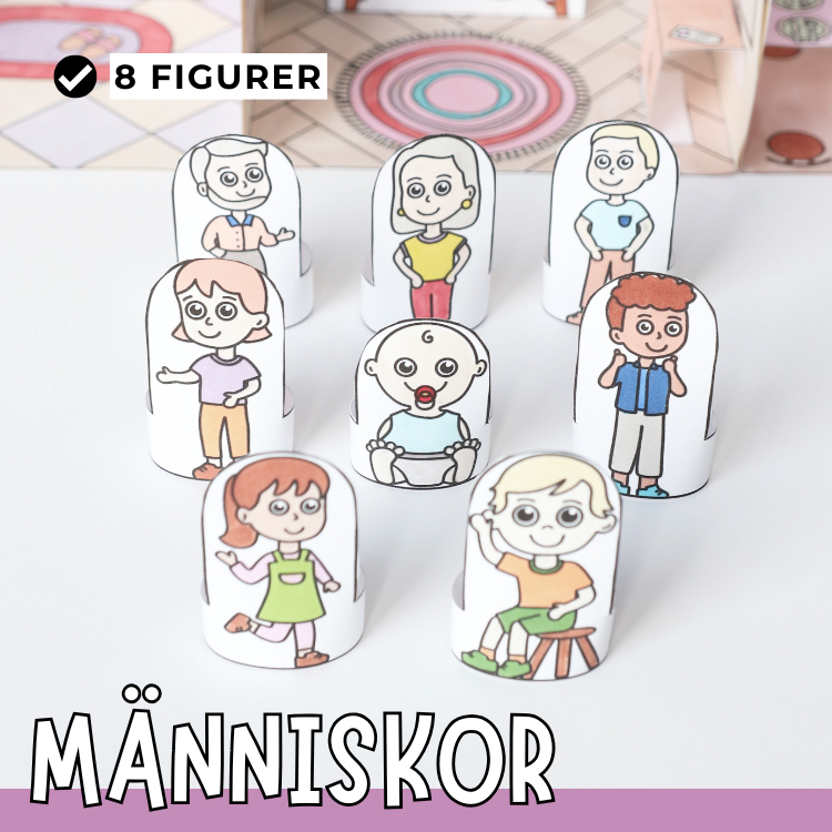 Pyssla dockhus - människor