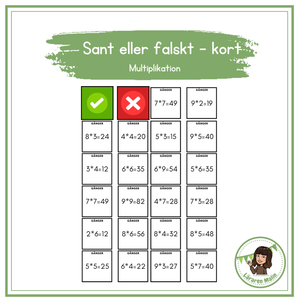 Sant eller falskt -multiplikation