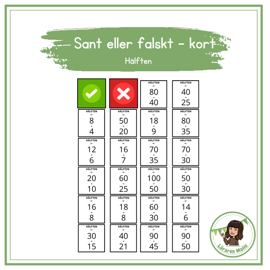 Sant eller falskt -hälften