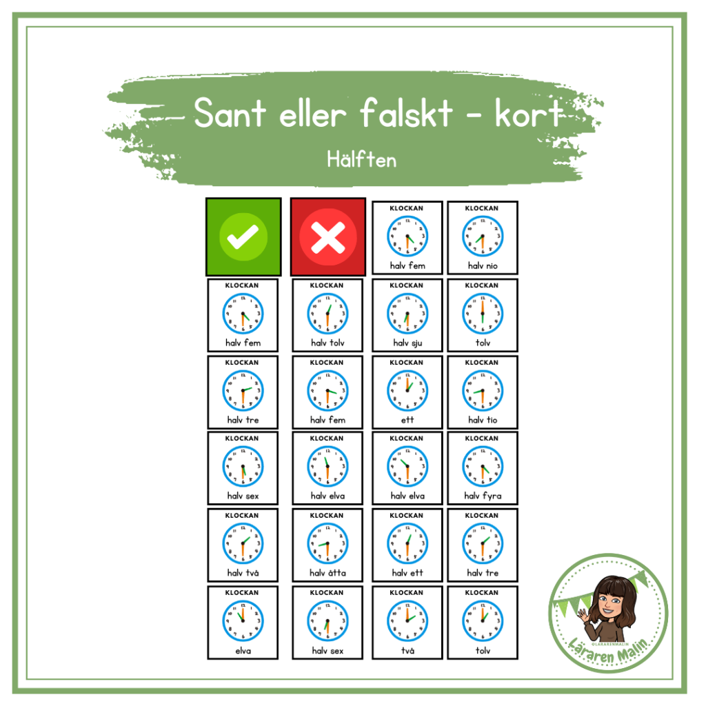 Sant eller falskt -analoga klockan