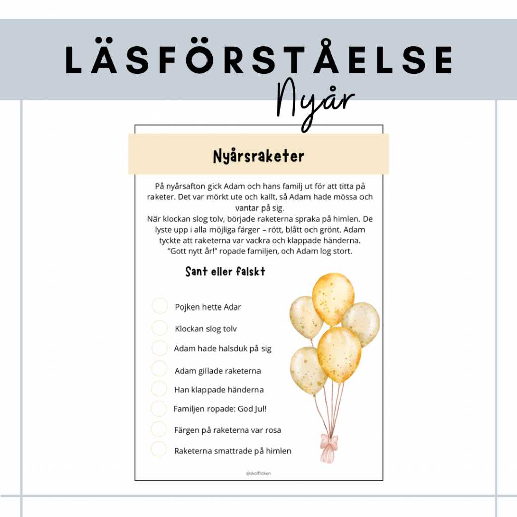 Läsförståelse – nyår