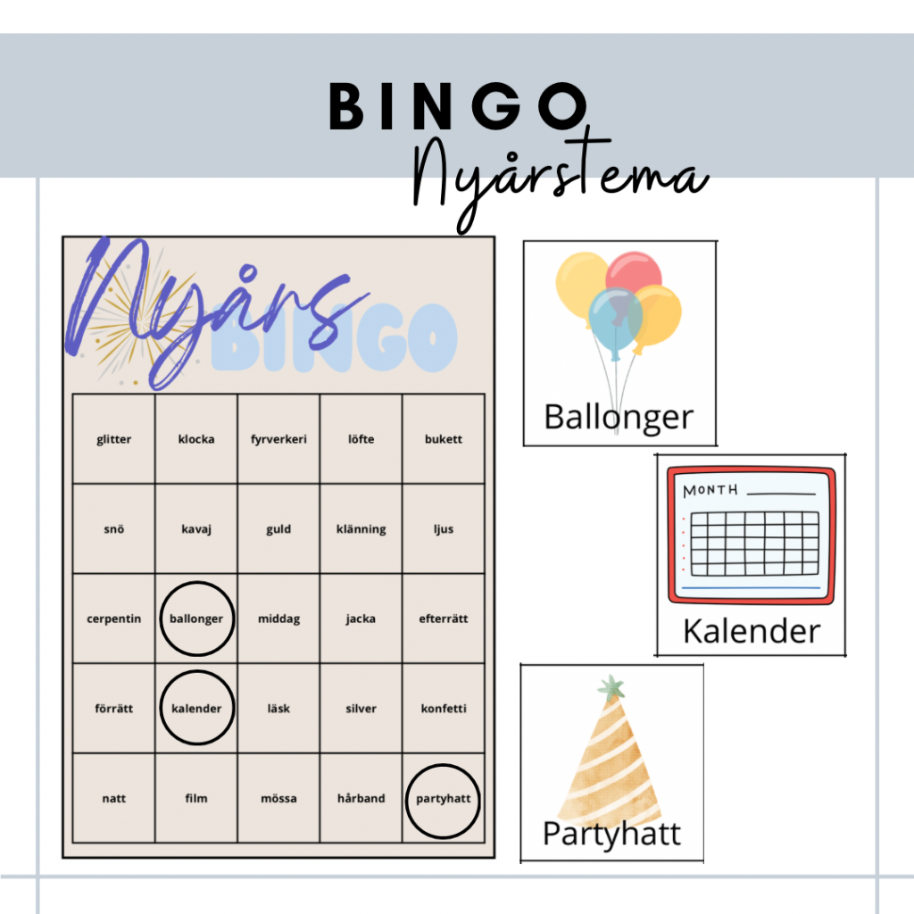 Bingo med nyårsbilder