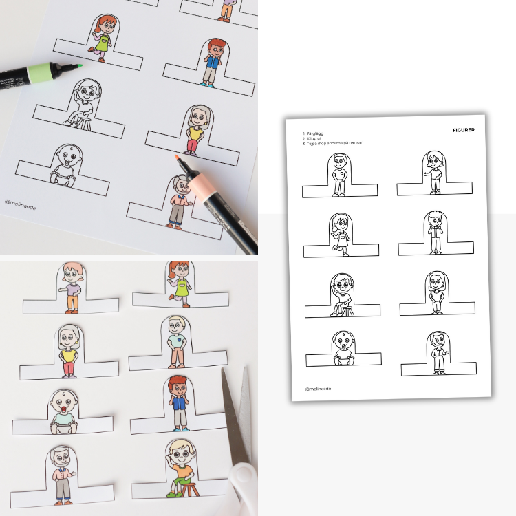 Pyssla dockhus - människor