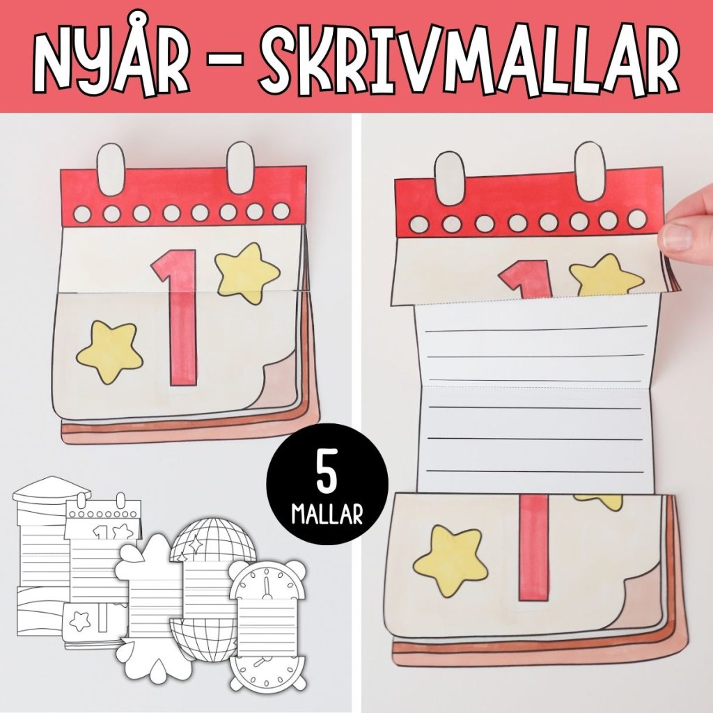 Nyårspyssel – skrivmallar