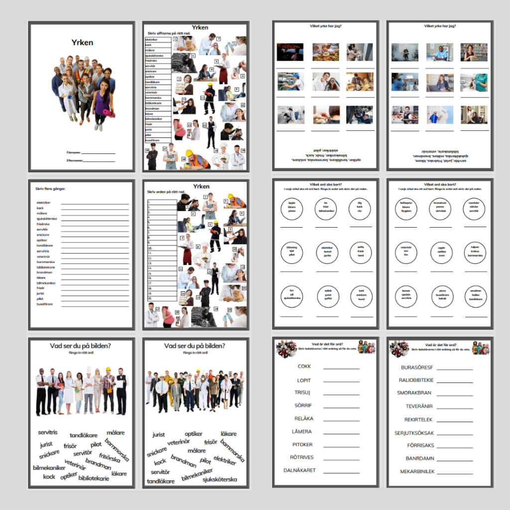 Ordbank. Yrken