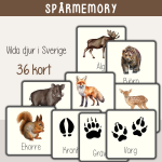 Vinter – Spårmemory – Vilda djur i Sverige - bild 1