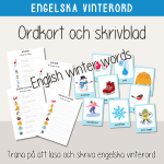 Vinter – Engelska vinterord – Flashcards och skrivblad - bild 1