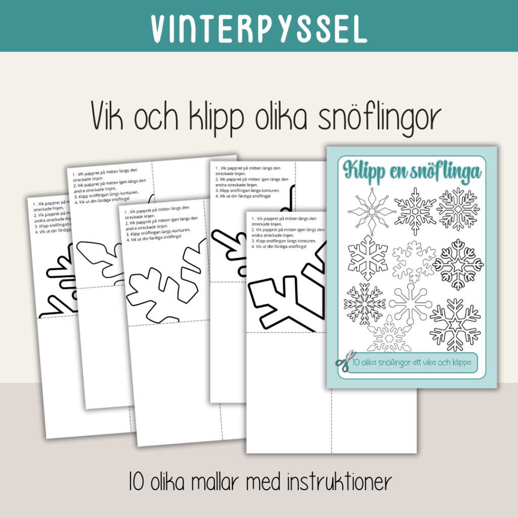Vinter – Pyssla snöflingor – Vik och klipp